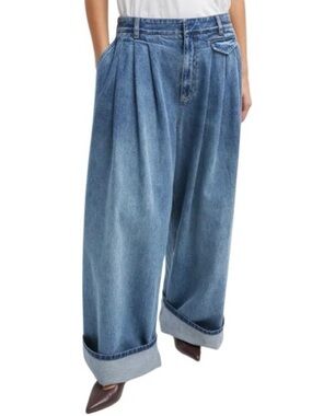 Tibi Spring Denim Triple Pleat NWOT 26S